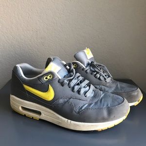 Nike Air Max 1 Grey Yellow Floral Sneakers
